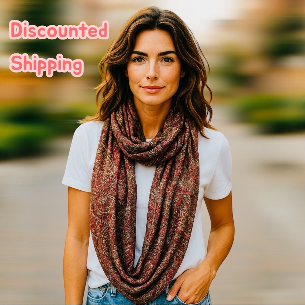 Chaps Multicolor Paisley Lightweight Scarf Polyester Wrap